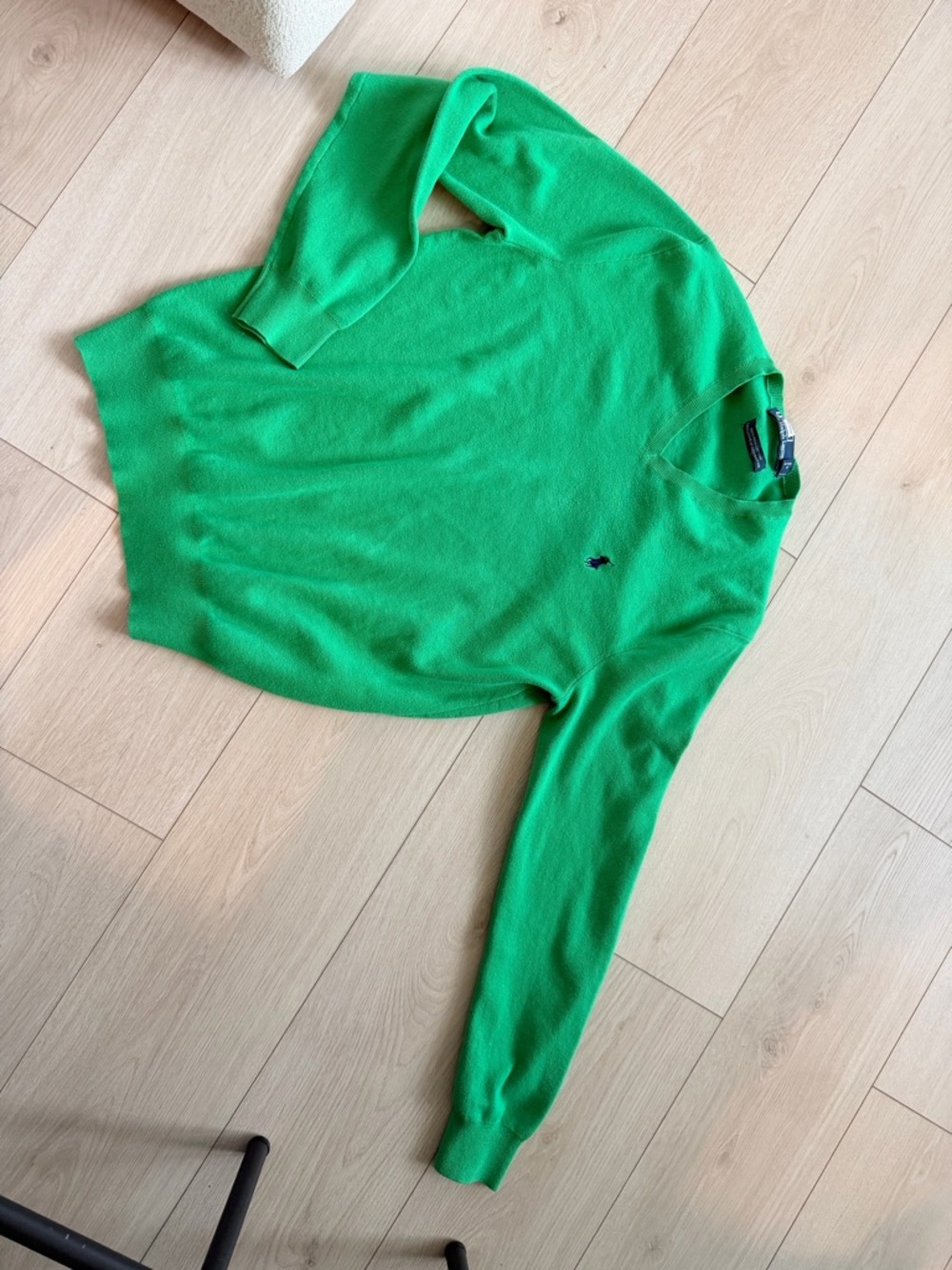 Ralph Lauren Bright Green V-Neck Sweater